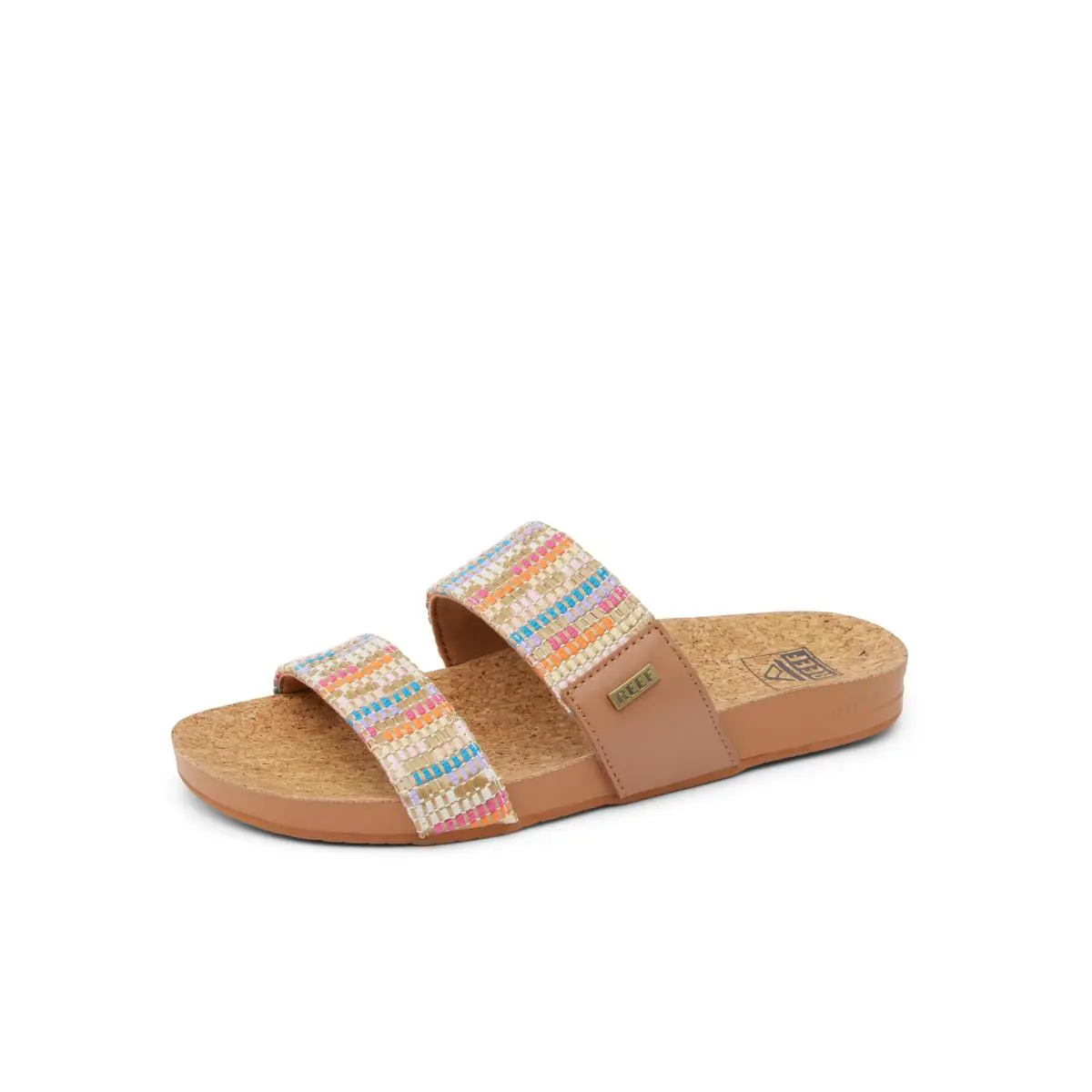 Cushion Vista Womens Fashion Slide Sandal Vegan Leather Strap beachy woven by Reef