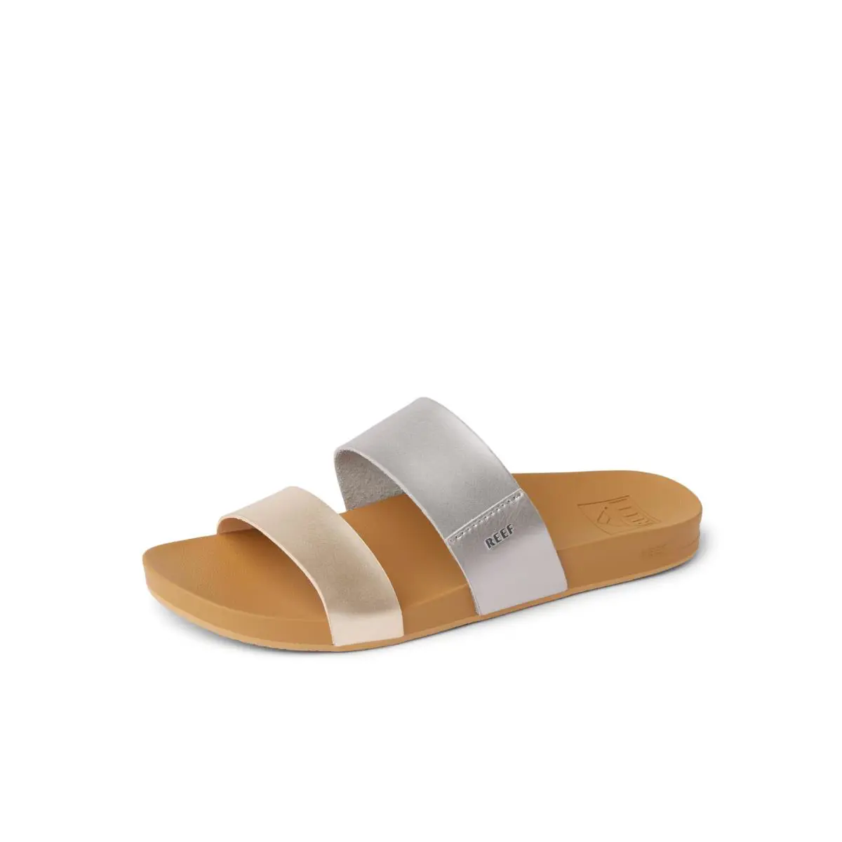 Cushion Vista Womens Fashion Slide Sandal Vegan Leather Strap metallic multi by Reef