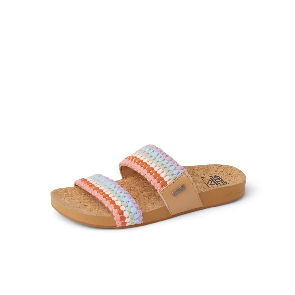 Cushion Vista Womens Fashion Slide Sandal Vegan Leather Strap multi textile by Reef