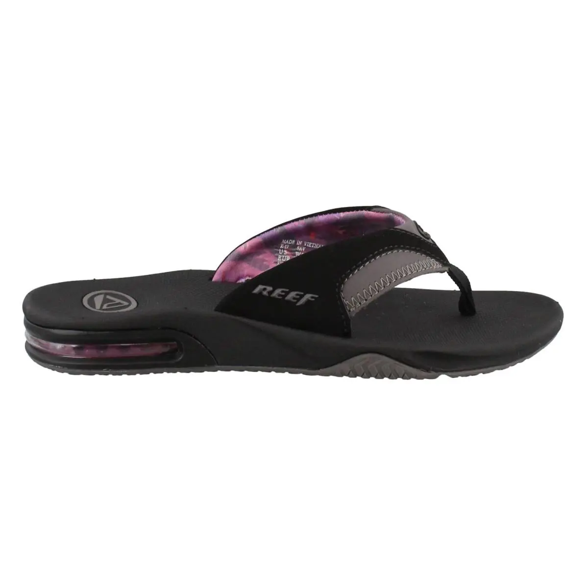 Fanning Womens Bottle Opener Flip Flop Arch Support Durable Outsole black grey by Reef