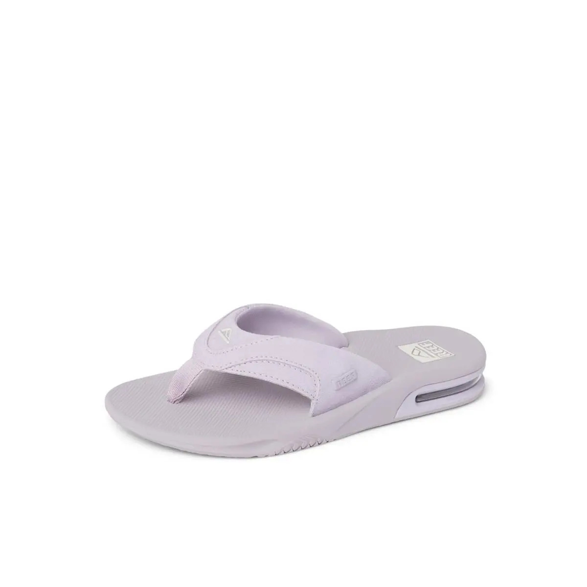 Fanning Womens Bottle Opener Flip Flop Arch Support Durable Outsole lavender suede by Reef