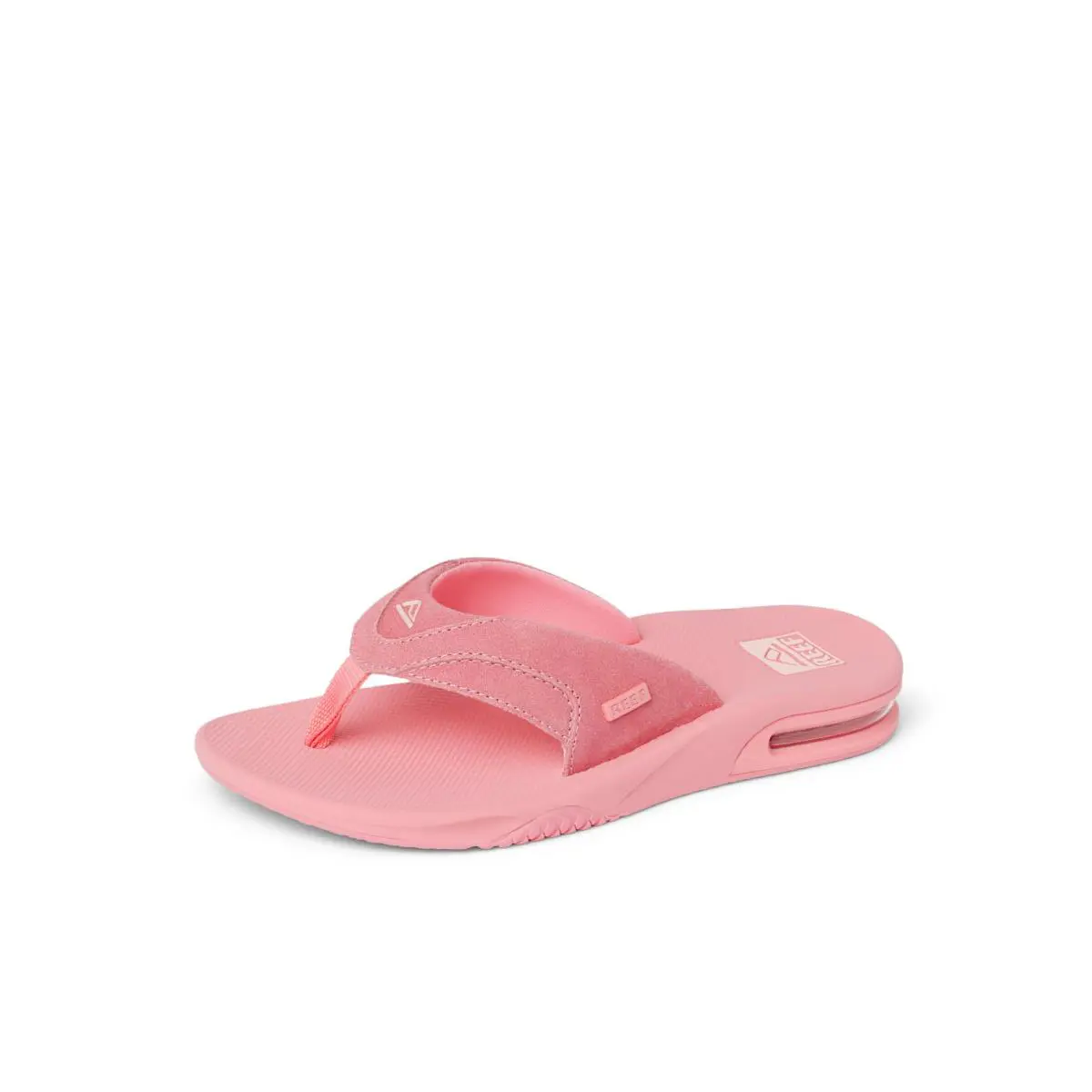 Fanning Womens Bottle Opener Flip Flop Arch Support Durable Outsole strawberry suede by Reef