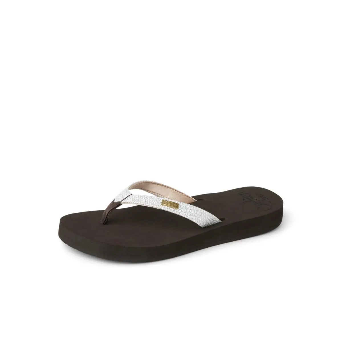 Star Cushion Womens Flip Flop Soft Footbed Arch Support brown white by Reef