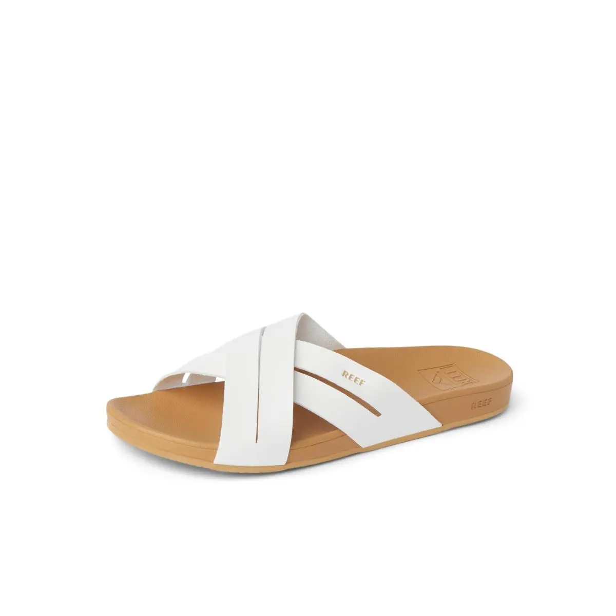 Cushion Spring Bloom Womens Fashion Slide Sandal Ultra Soft white tan by Reef