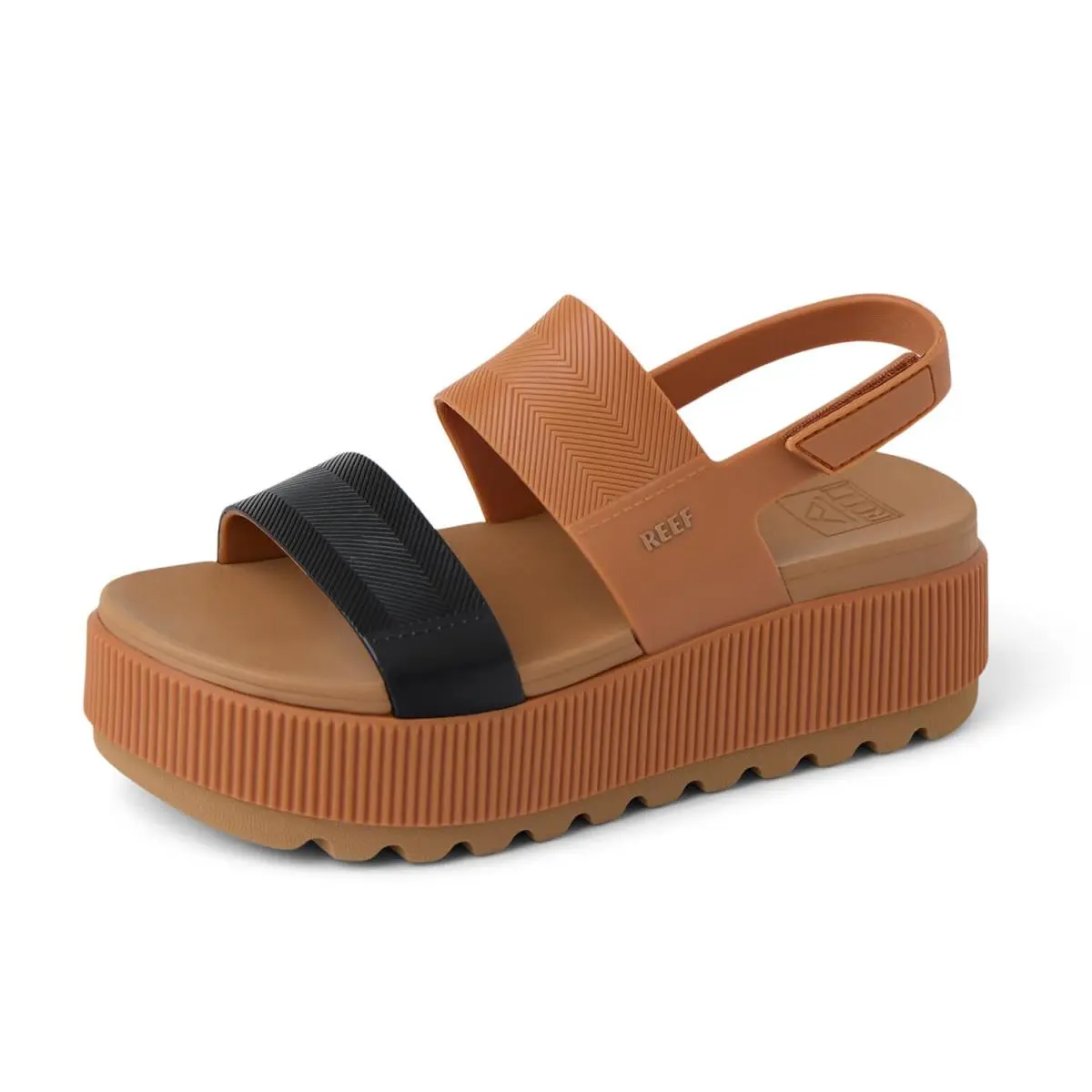 Women`s Water Vista Higher Platform Sandal Friendly black tan duo by Reef