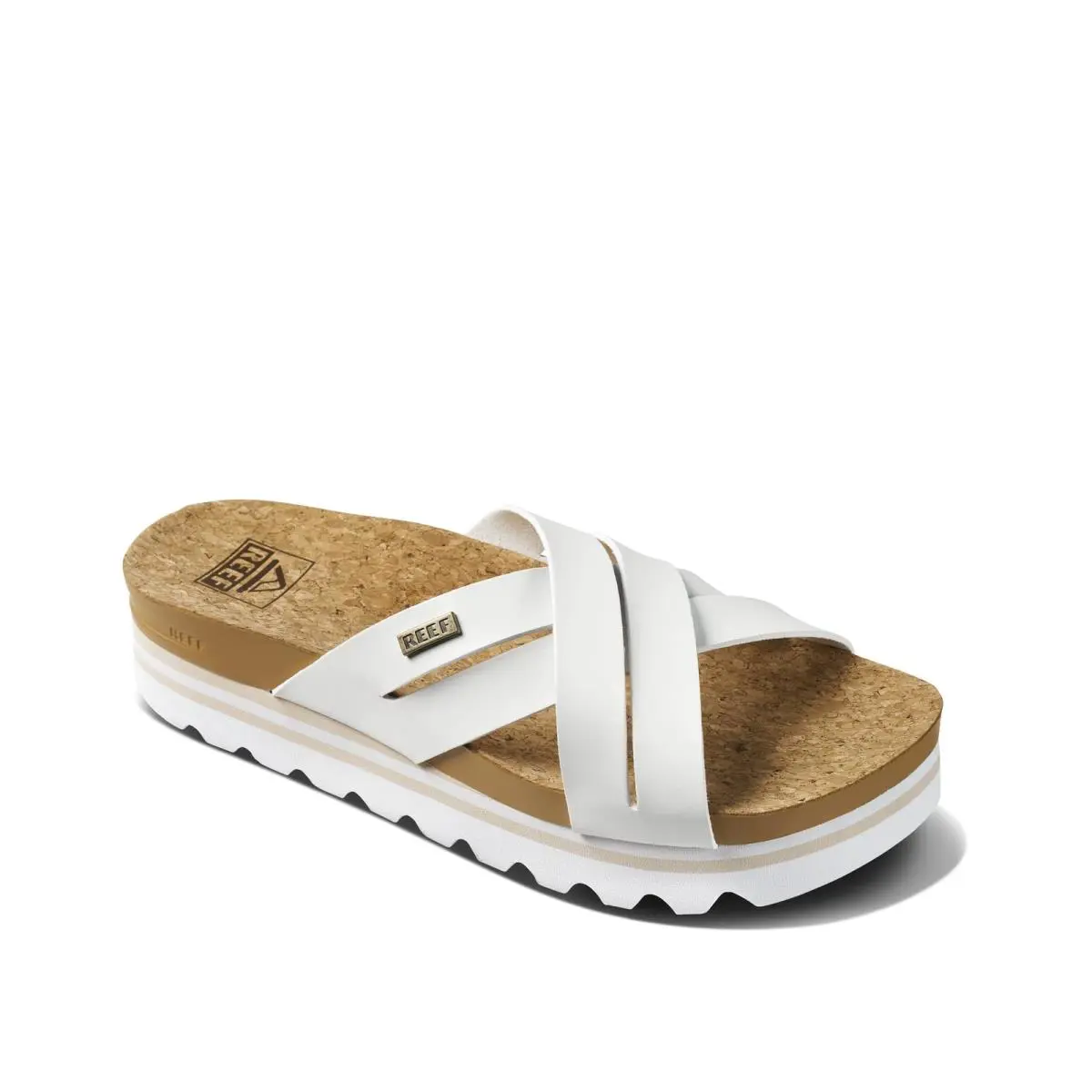 Cushion Bloom Hi Womens Platform Fashion Sandal Vegan Leather X Strap cloud by Reef