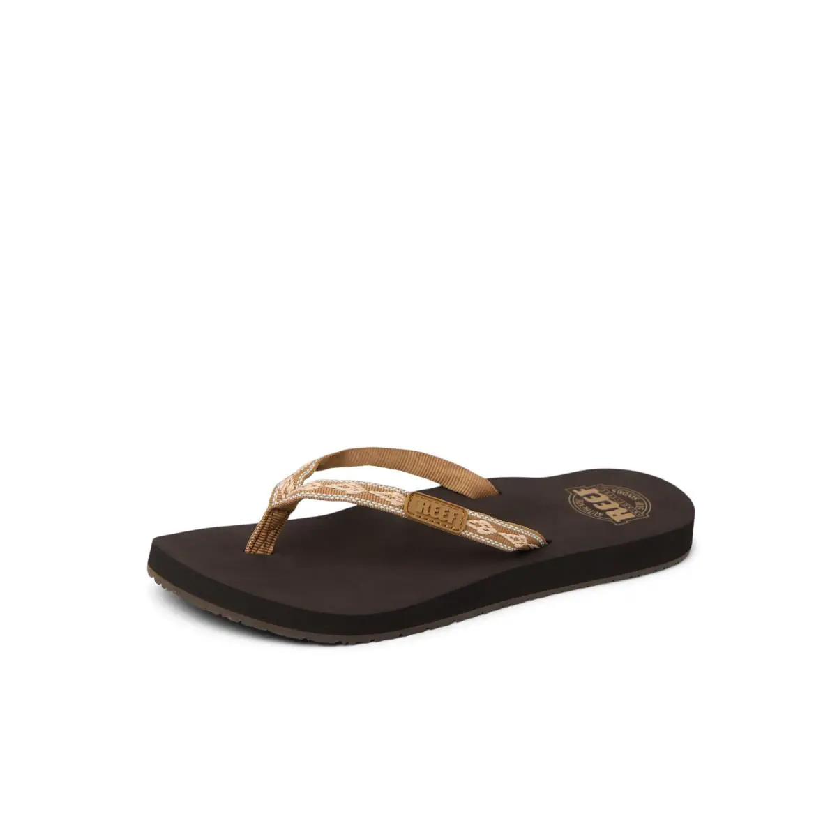 Ginger Womens Beach Flip Flop Soft Woven Strap Made From brown peach by Reef