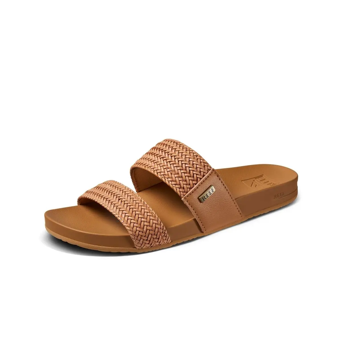Vista Braid II Women`s Fashion Slide Sandal Vegan Leather Strap natural by Reef