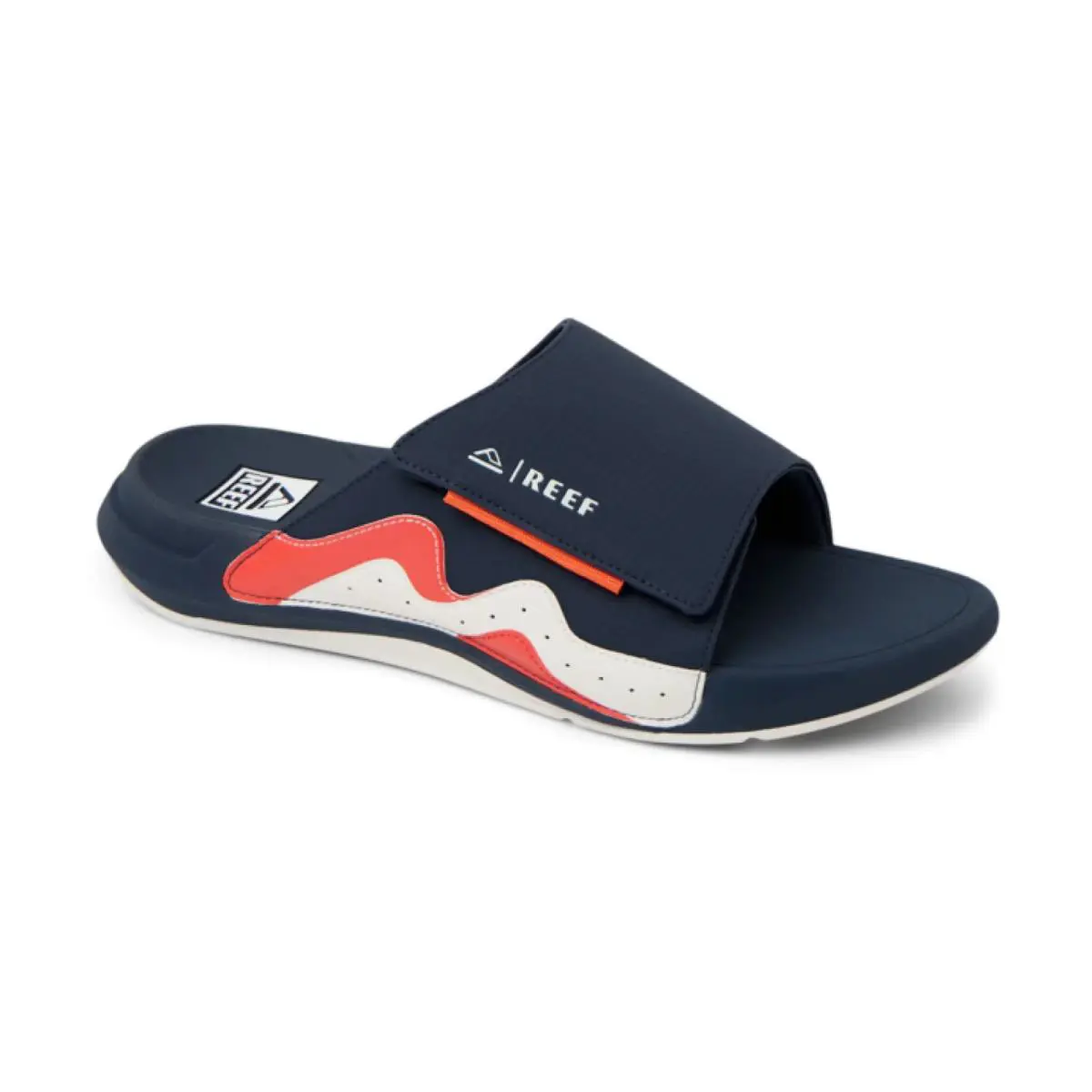 Reef Swell Cruiser Slide - Mens Comfort Sandals Navy/white/orange - 8 Medium