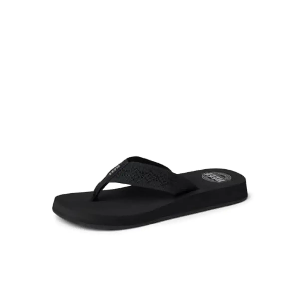 Reef Sandy Women`s Flip Flops Size 9 Black/black Recycled Pet Woven Strap