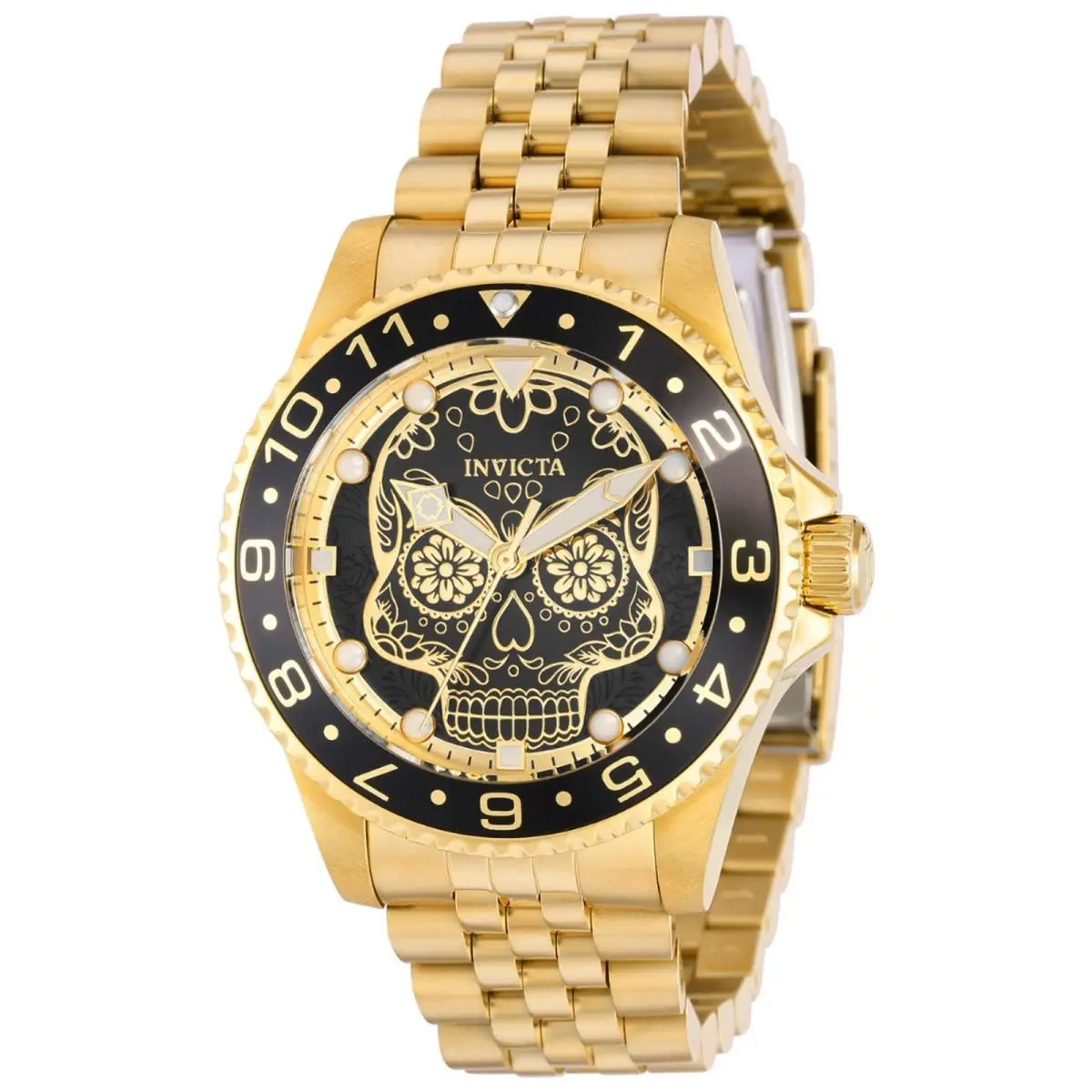 Invicta Men`s Watch Pro Diver Latam Quartz Yellow Gold Steel Bracelet 36860