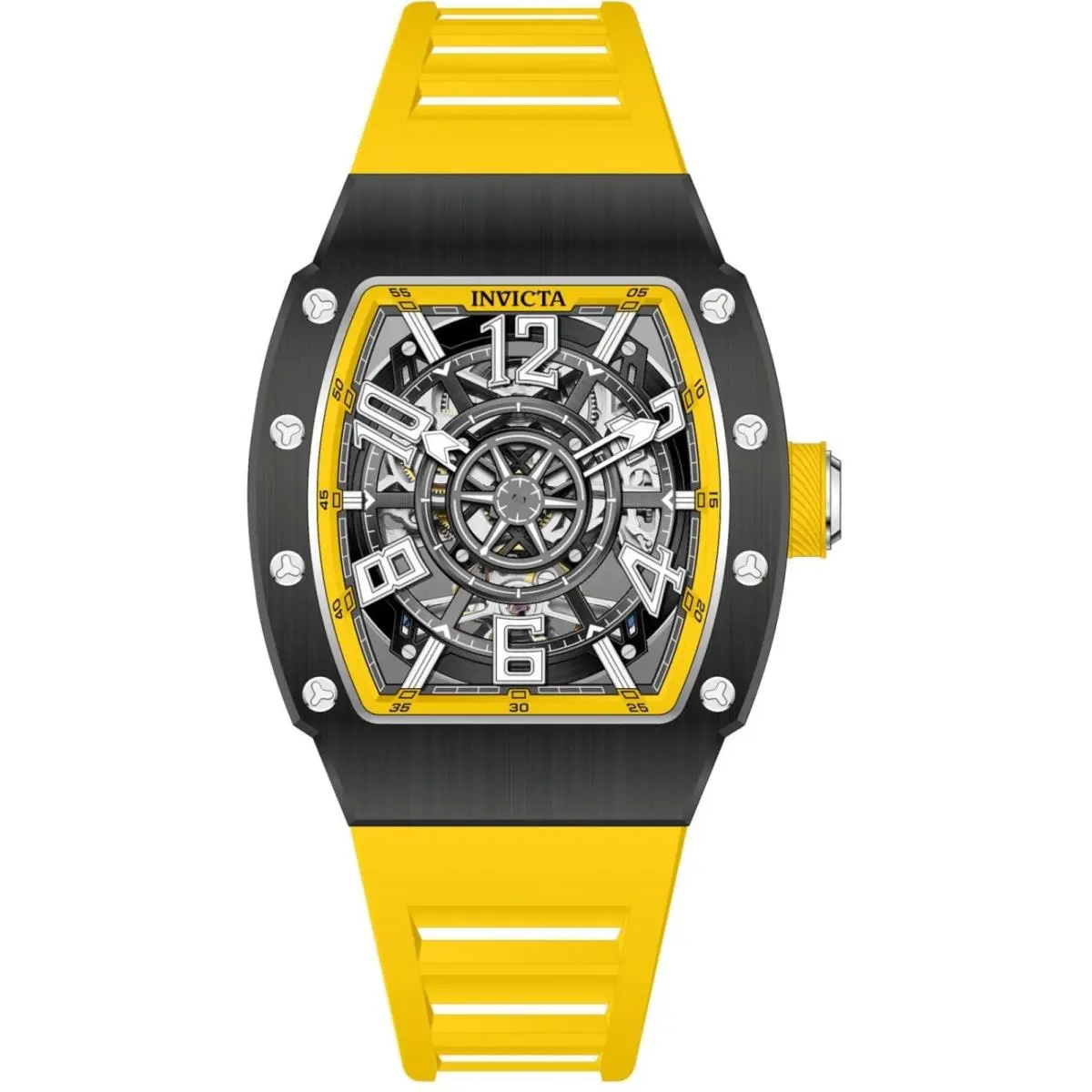 Invicta S1 Rally Black Dial Automatic Yellow Silicone Watch
