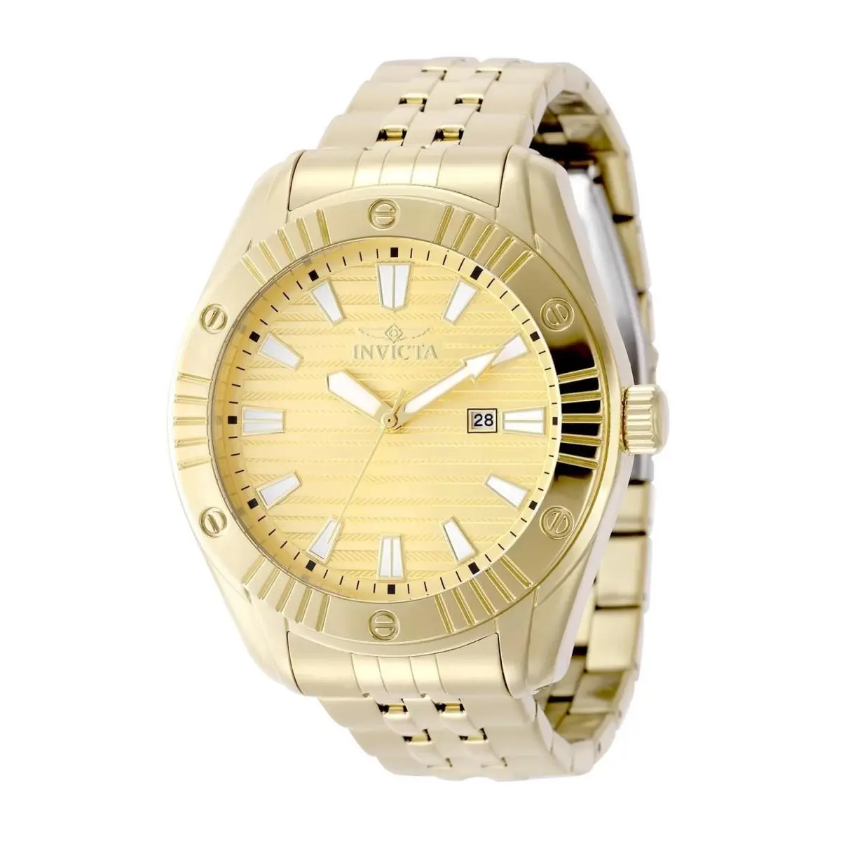 Invicta 50387 Quartz Watch Gold Dial Stainless Steel 47.5mm Lady