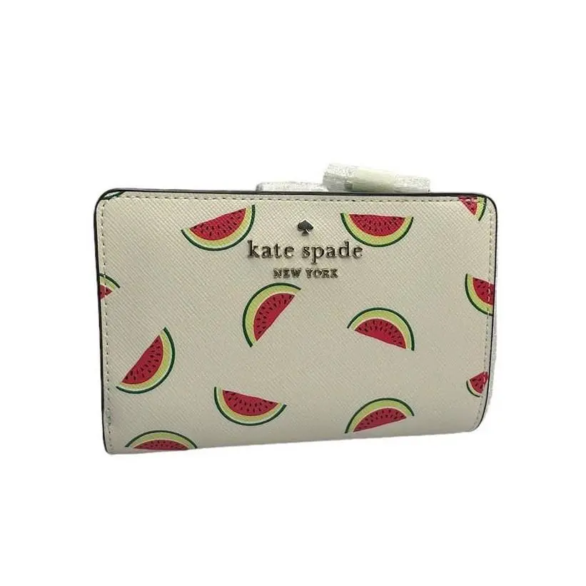 Kate Spade Staci Watermelon Party Medium Compact Bifold Wallet