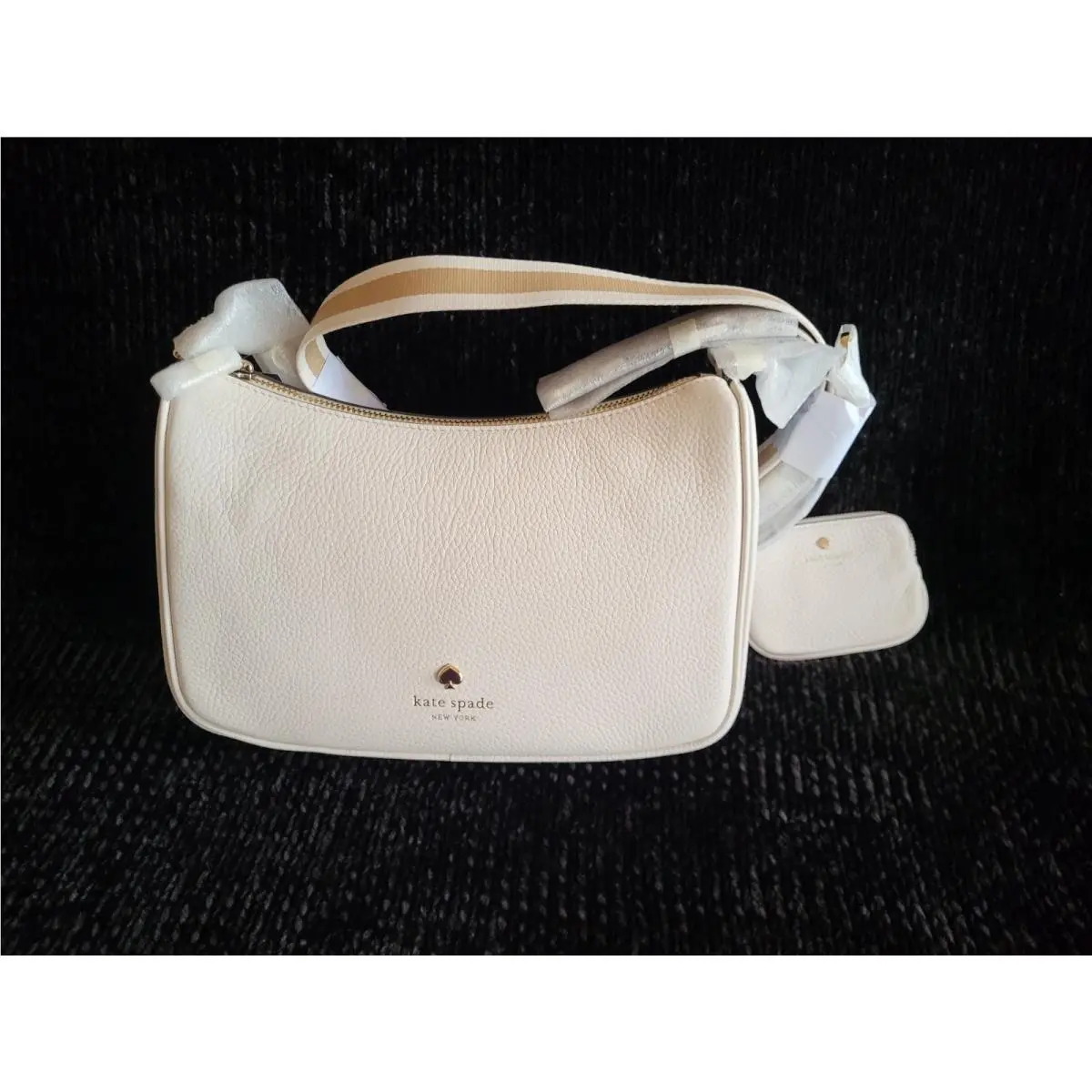 New Kate Spade Emma Large Crossbody Bag w/ Pouch - Parchment