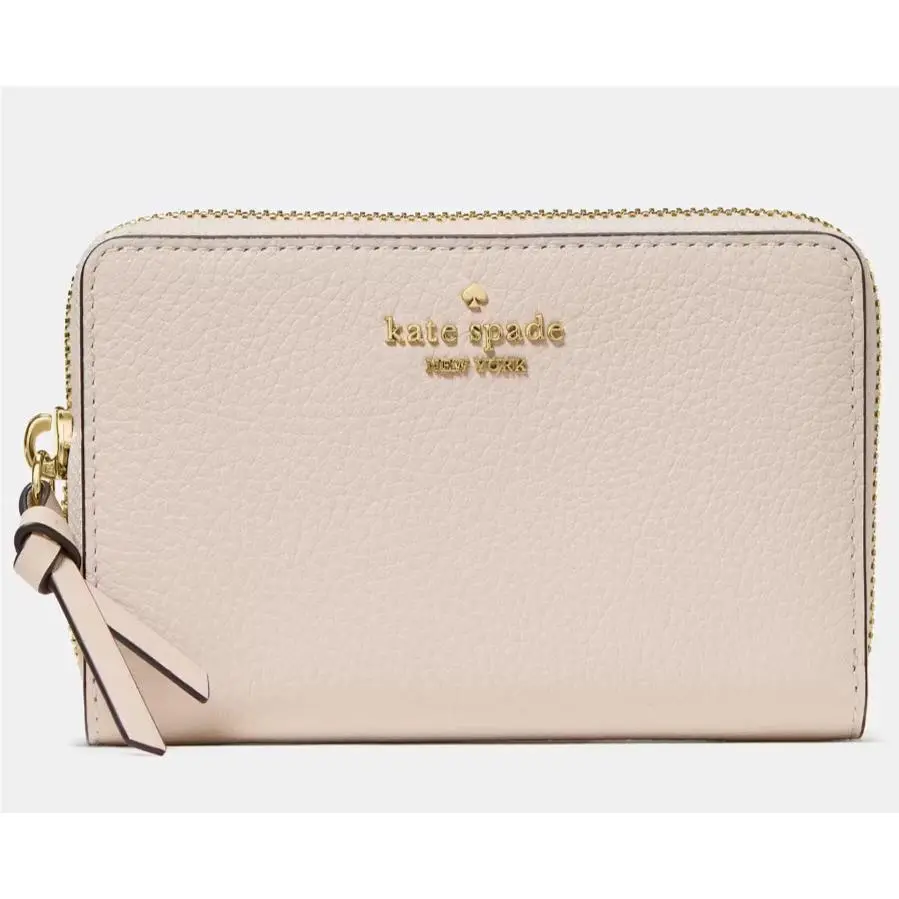Kate Spade Knott Medium Bifold Wallet Light Beige Leather KN730