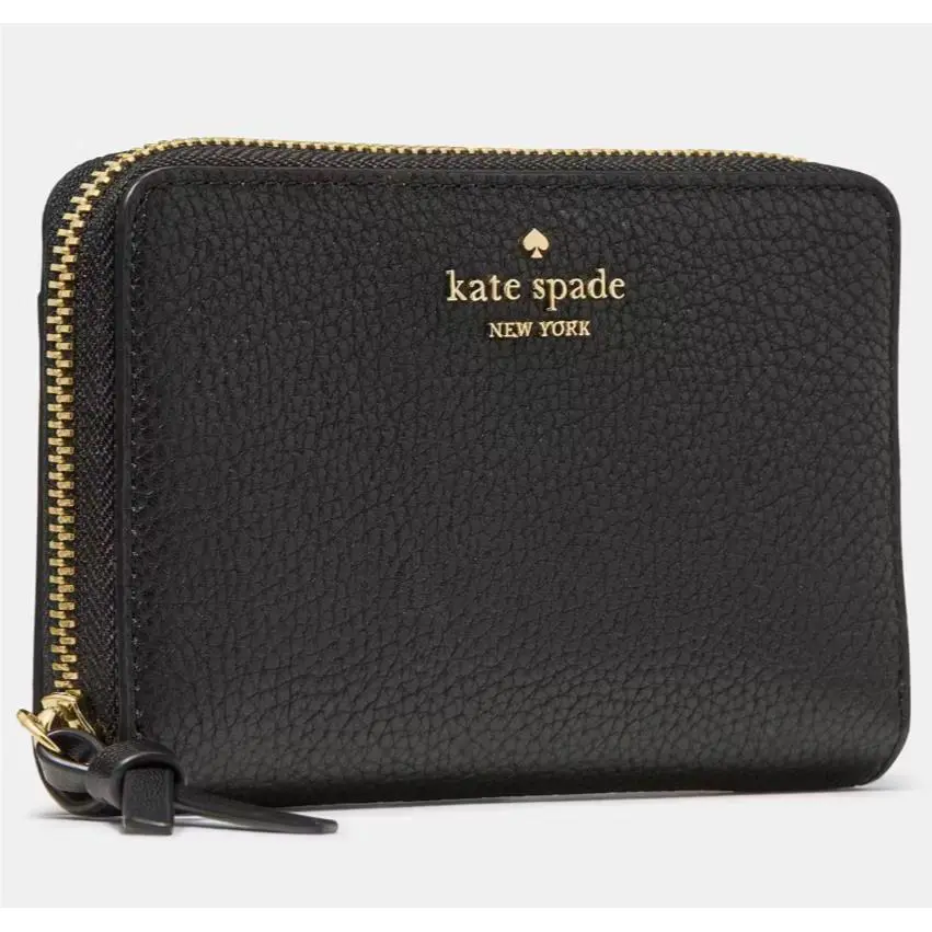 Kate Spade Knot Medium Bifold Wallet Black Pebbled Leather KN730 Retail