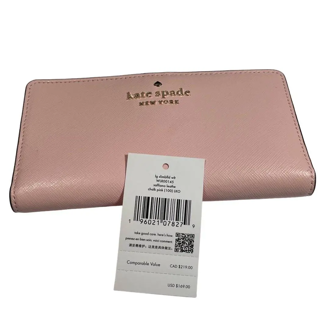 Kate Spade Chalk Pink Staci Large Slim Bifold Wallet