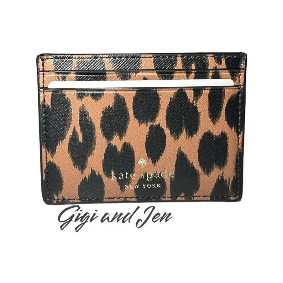Kate Spade Schuyler Leopard Print Animal Print Small Slim Card Holder