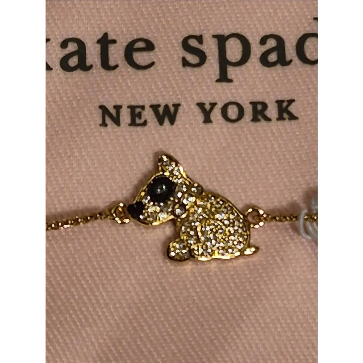 Kate Spade Rhinestone Doggie Bracelet Adjustable Gorgeous