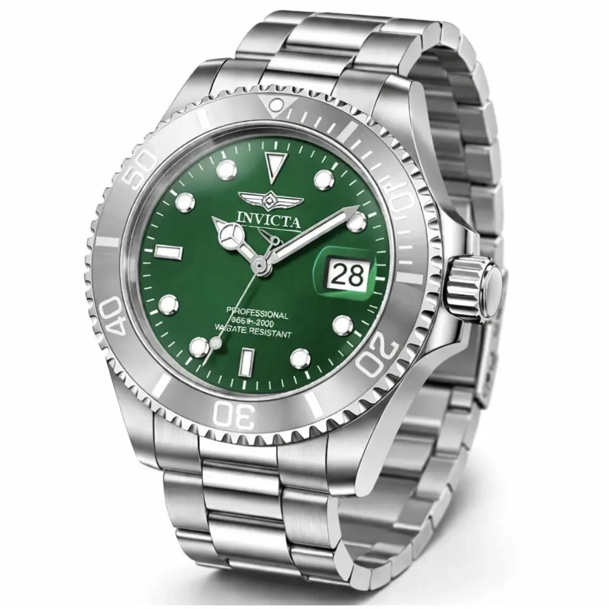 Invicta Pro Diver Men`s Watch Green Dial 40mm Model 50958