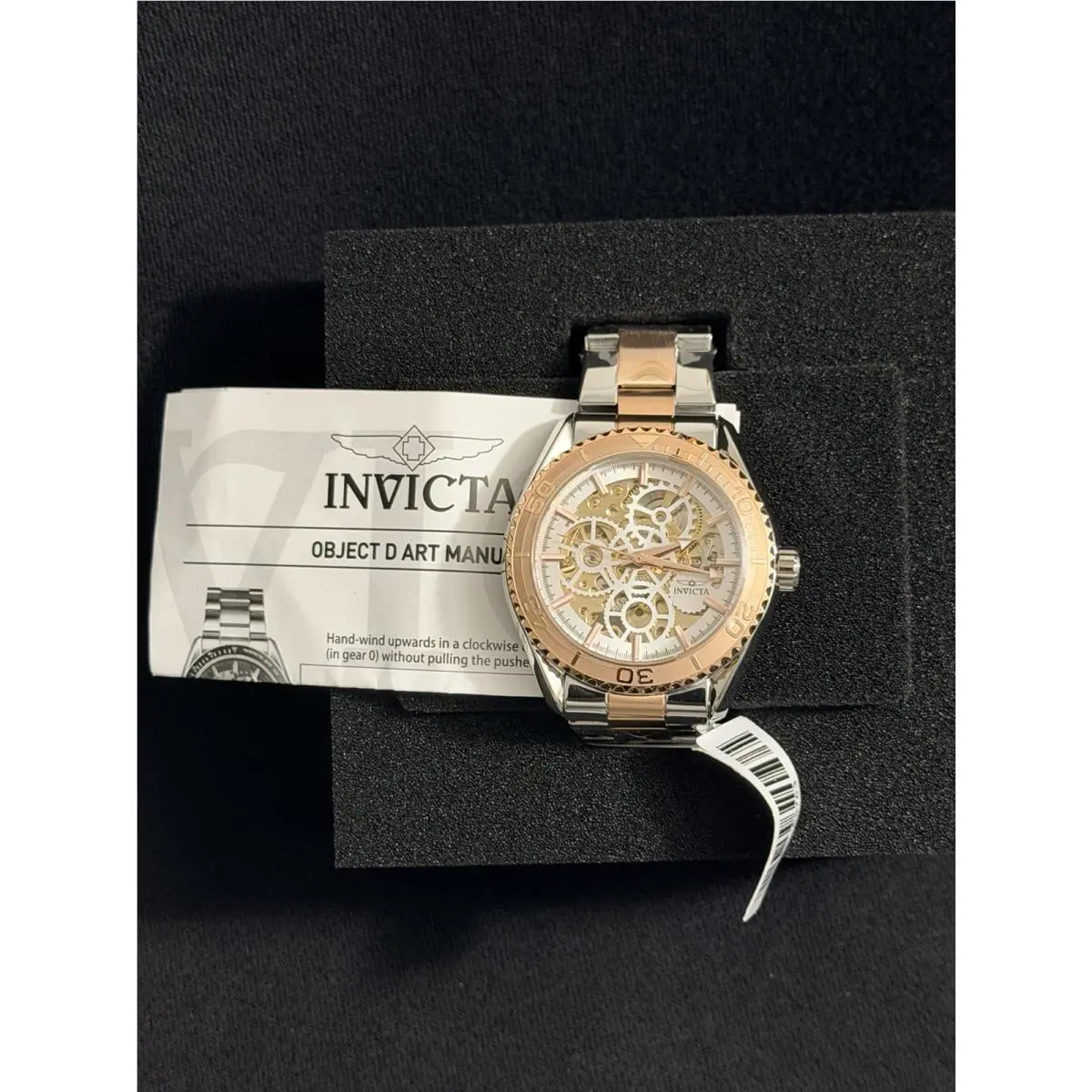 Invicta Objet D Art Automatic Men’s Watch Skeleton Dial Silver/rose Gold