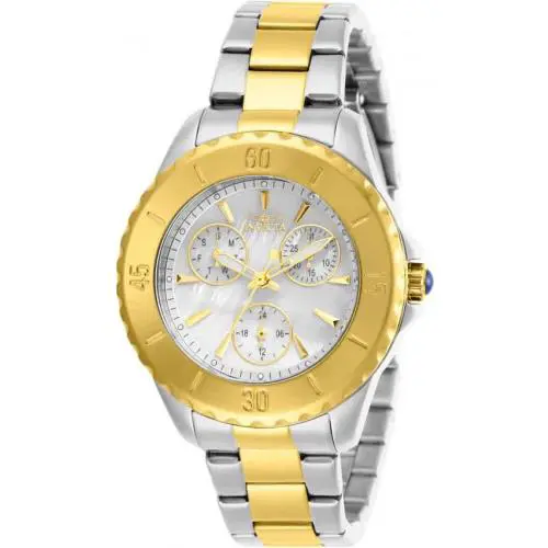 Invicta Angel Quartz Mop Dial Adies Watch 29110 - Dial: Mother of Pearl, Band: Two-tone (Silver-tone and Yellow Gold-tone), Bezel: Silver-tone