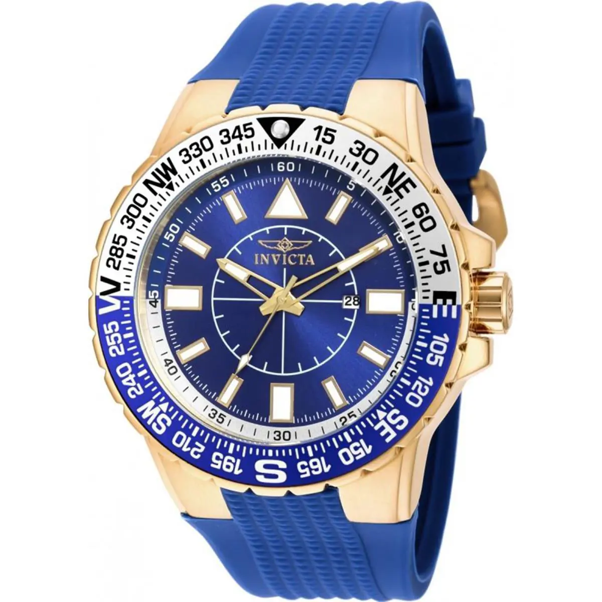 Invicta Men`s 19270 Aviator Quartz 3 Hand Blue Dial Watch