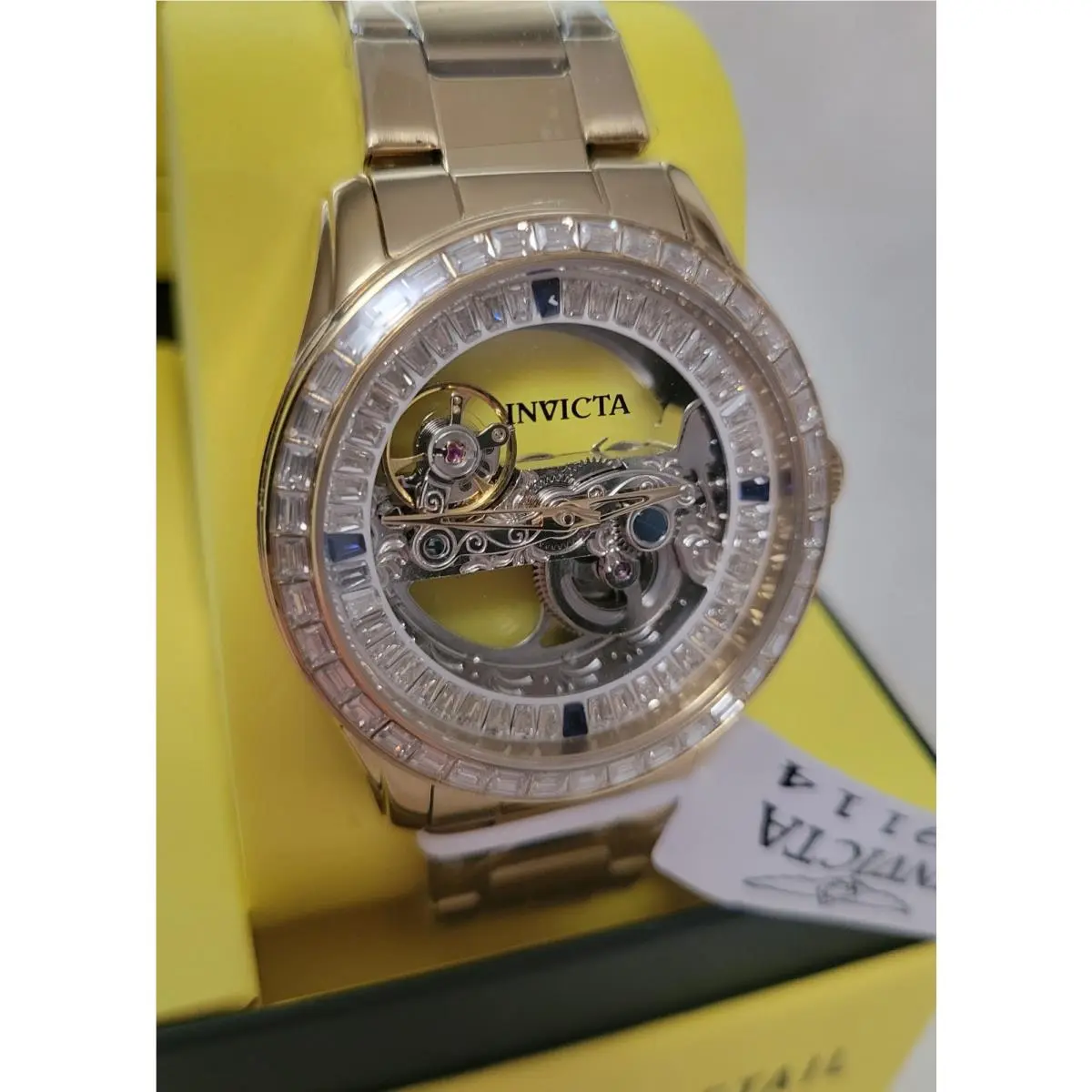 Invicta Objet D Art Automatic Men`s Watch w/ Skeleton Dial - 43mm Gold 69114