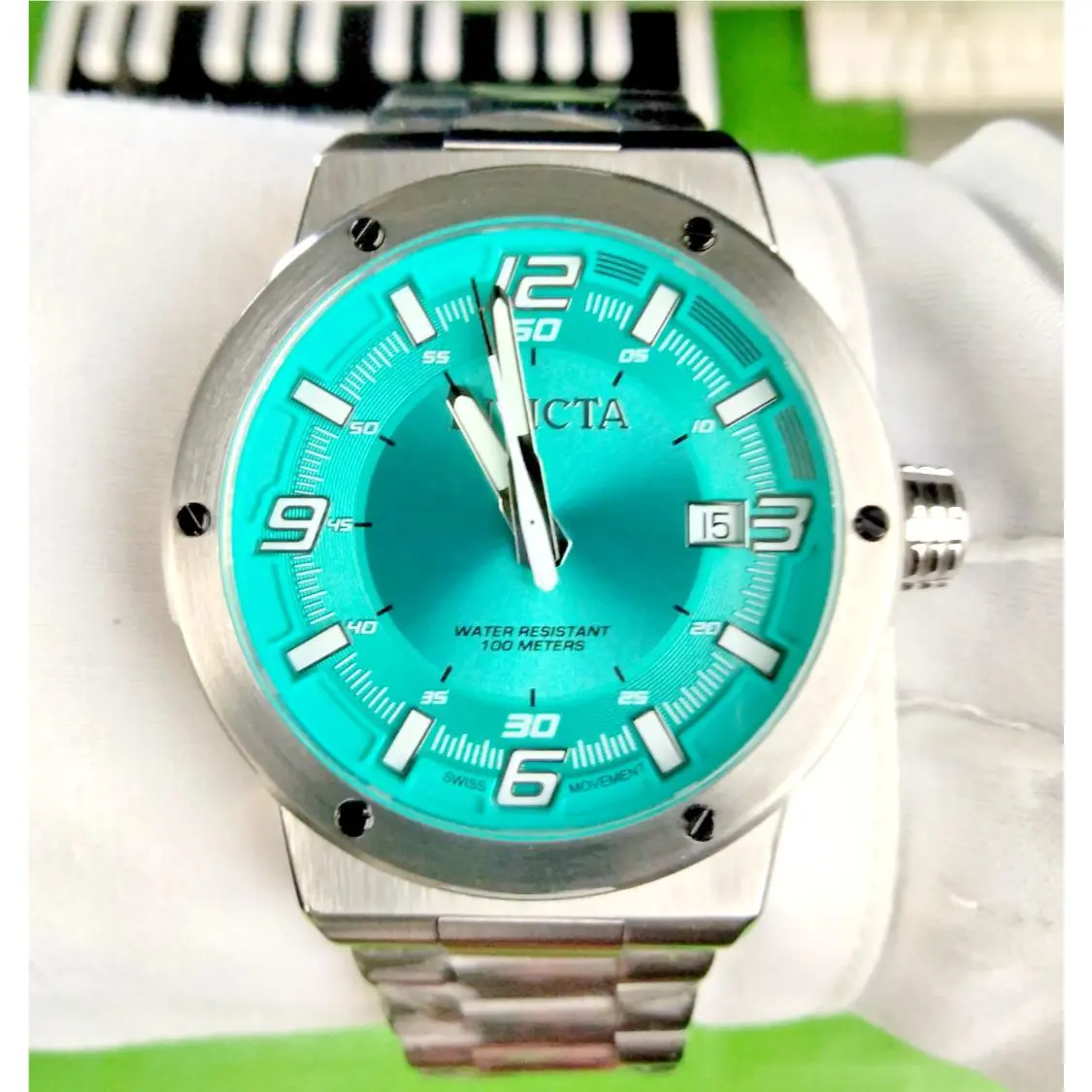 Specialty 49246 Men`s Quartz 40 mm Watch Ss/black Case Blue Dial 100 M by Invicta
