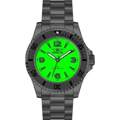 Invicta Men 40.5mm Specialty Quartz Yellow Dial Black Tone Stainless Steel Watch
