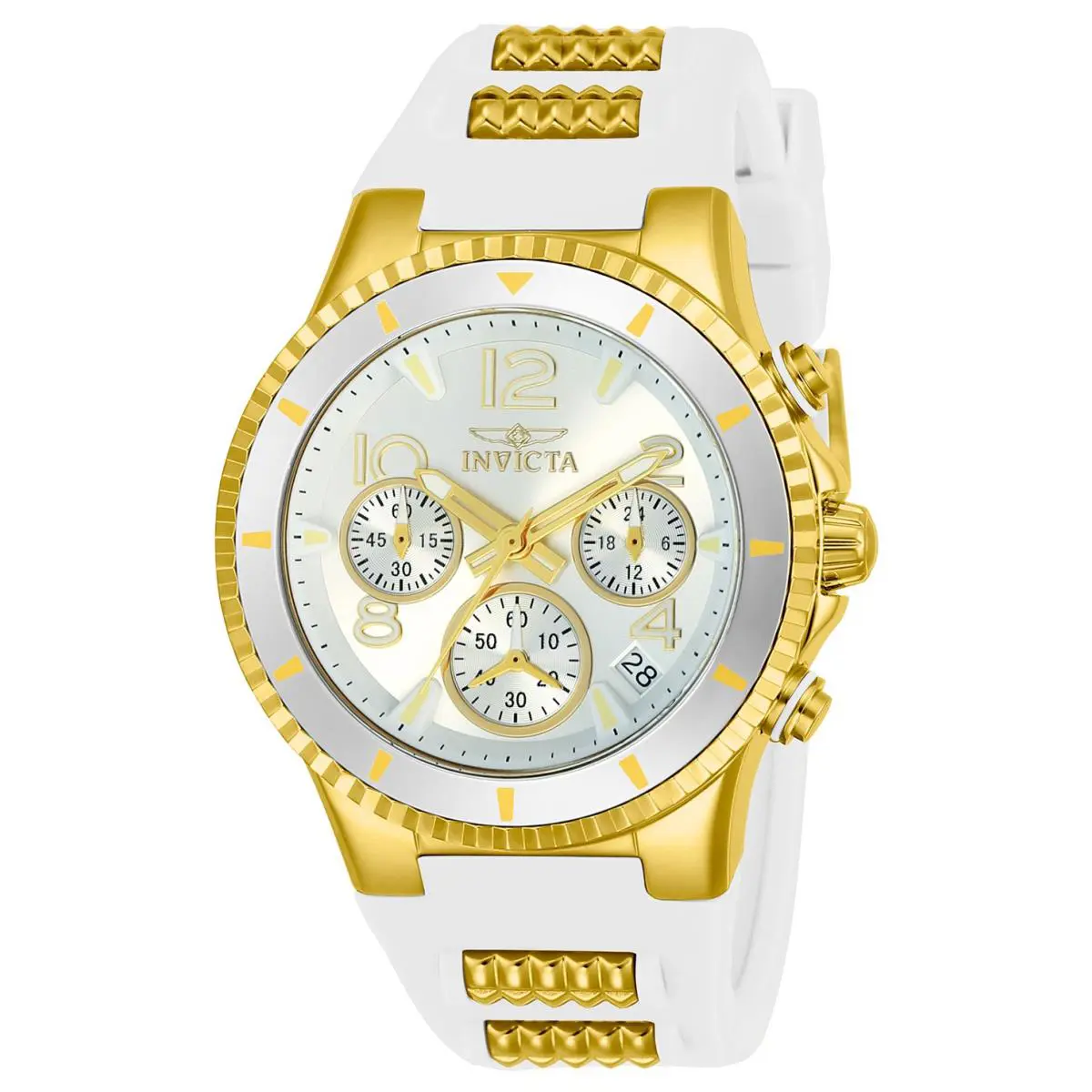 Invicta 24187 Women`s Blu Chronograph Steel Silicone Strap Watch