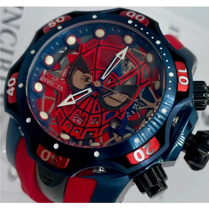 Marvel Spiderman Men`s Watch - 52.5mm Dark Blue Red Steel 30629 by Invicta