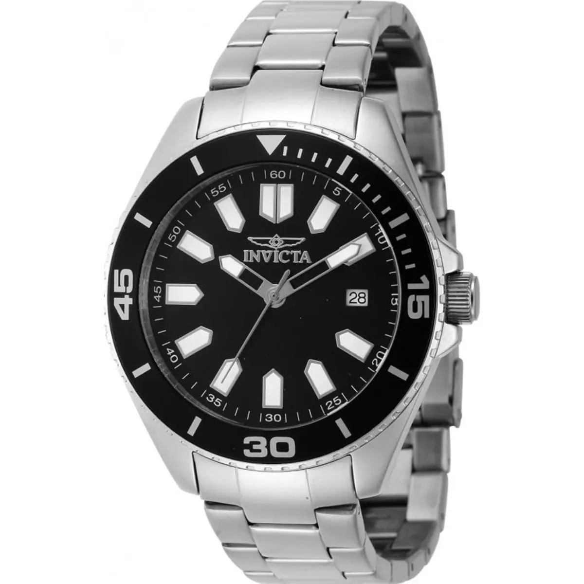 Invicta Men`s 46316 Pro Diver Quartz 3 Hand Black Dial Watch