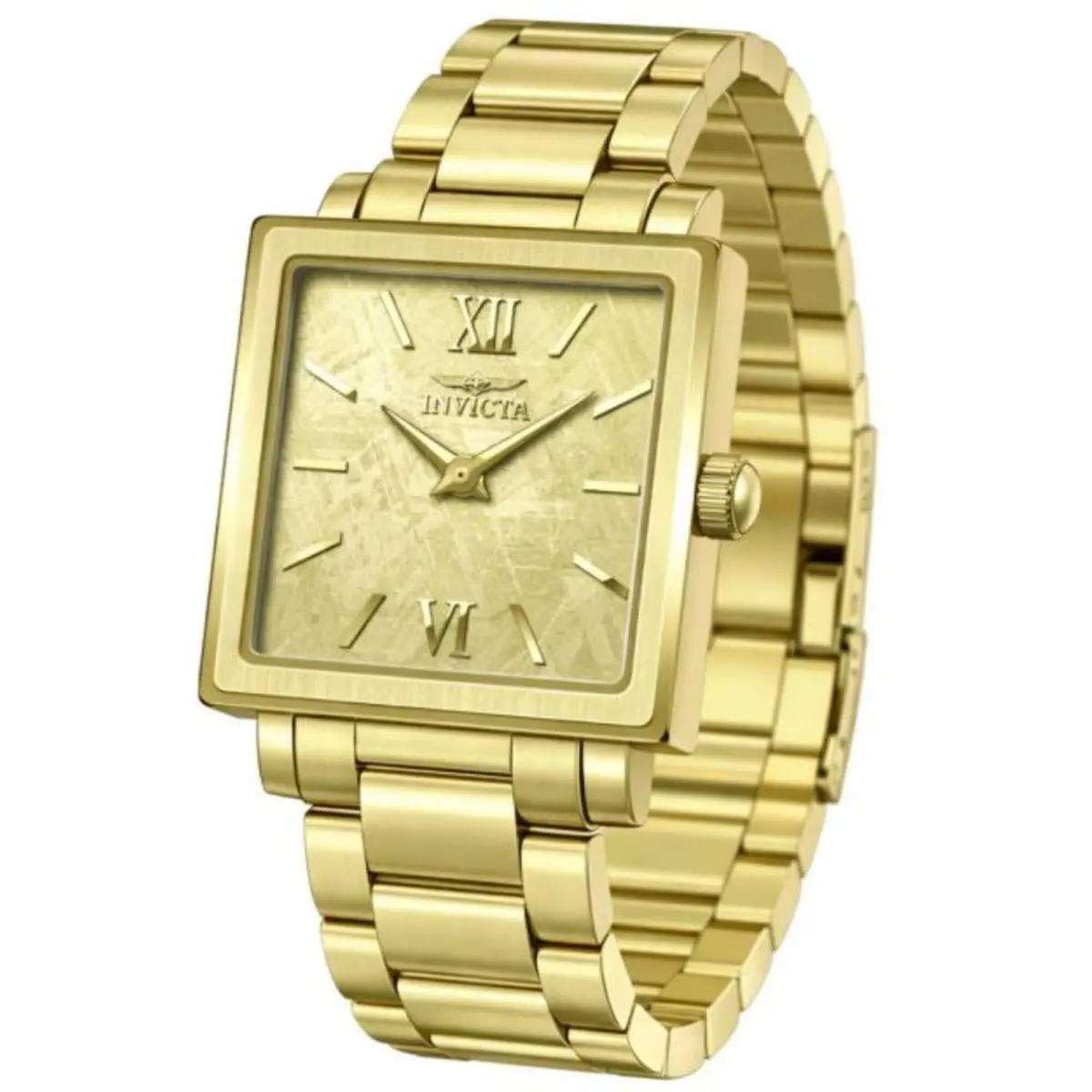 Invicta Women`s Watch Angel Automatic Square Gold Tone Dial Steel Bracelet 50164