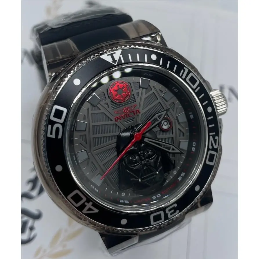 Star Wars Darth Vader Men`s Watch - 51.5mm Black Transparent 39706 by Invicta
