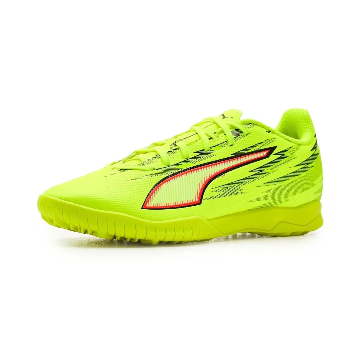 Man`s Sneakers Athletic Shoes  Ultra 6 Play Turf Trainer Soccer Cleats Yellow Alert/Black/Glowing Red/Lime Squeeze by Puma