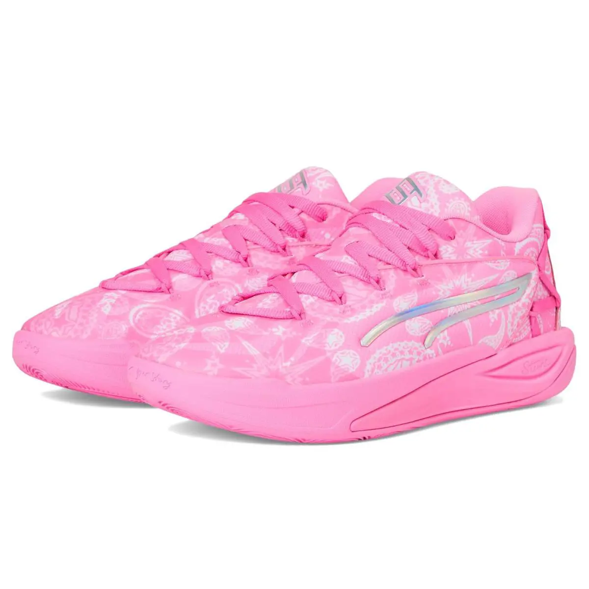 Woman`s Sneakers Athletic Shoes Puma Stewie Basketball Shoes - Pink Pixel/White