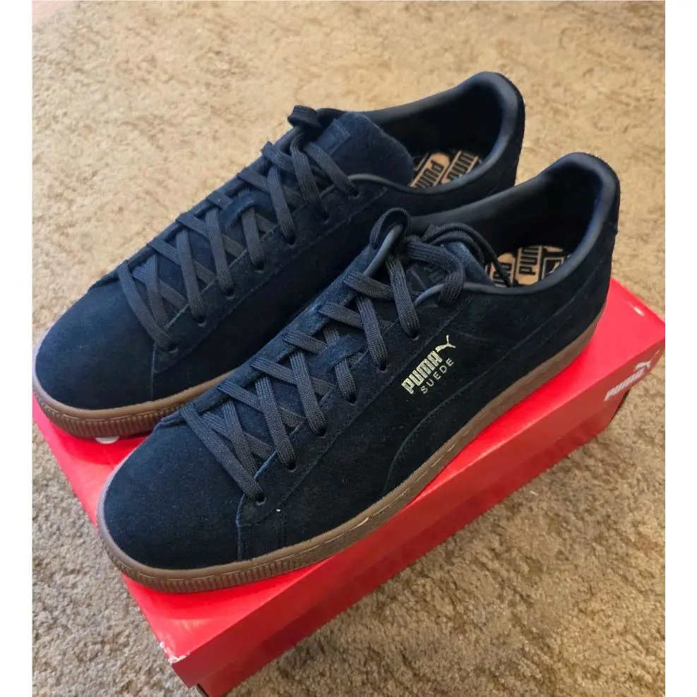 Puma Suede Gum Men`s Shoes 381174 01 Black Size 10.5