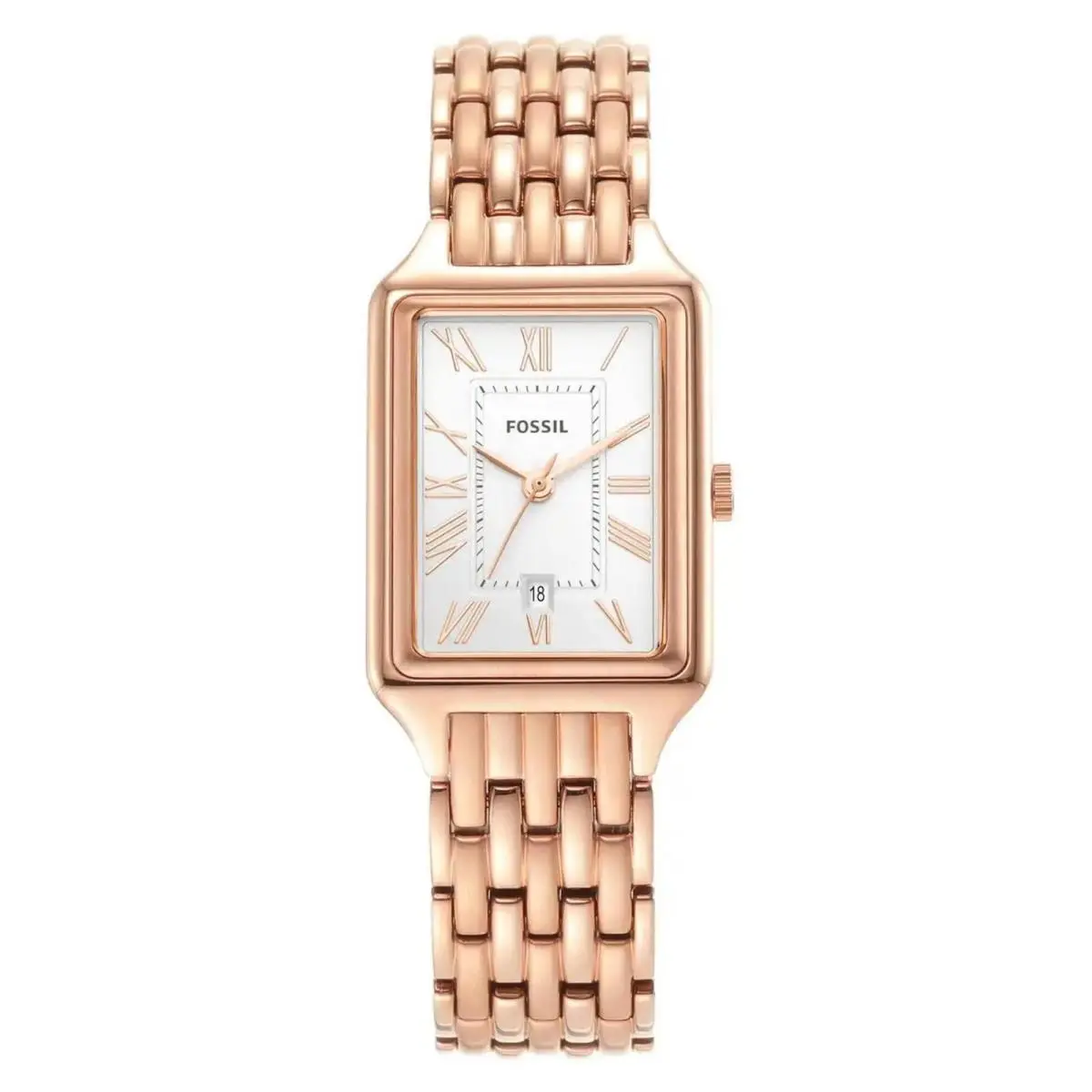 Fossil Women`s Watch Raquel Quartz Rose Gold Stainless Steel Bracelet ES5271 - Dial: White, Band: Rose