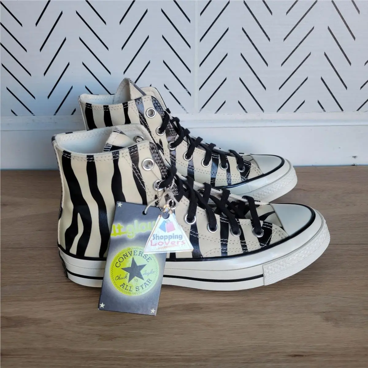 ⭐converse Chuck 70 Hi Sz 7 Men`s Shoes Zebra Print Canvas Glow Sneakers A15032C⭐