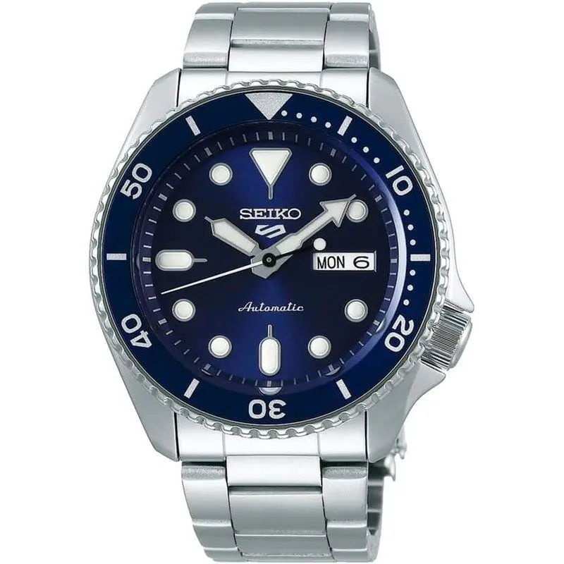 Seiko Men`s 5 Automatic Blue Dial Steel Bracelet Watch SRPD51