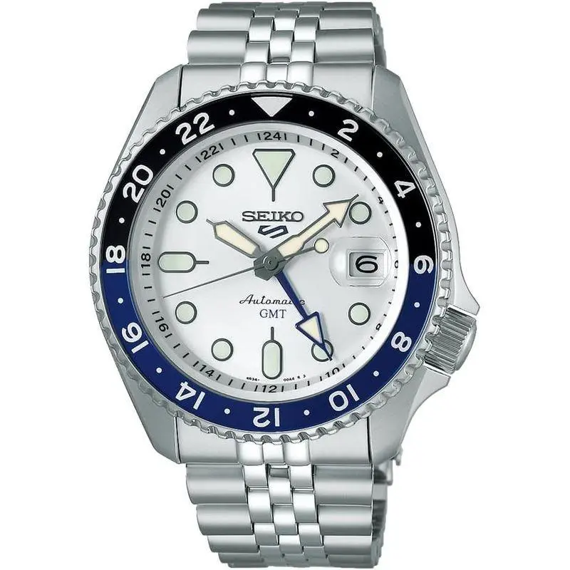 Seiko 5 Five Sports SSK033 Gmt Automatic Watch 100 Meter White Dial