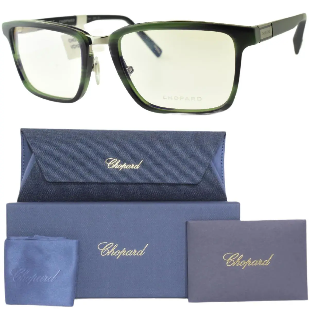 Chopard VCH252 0931 53-19-145 Green Rectangle Full Rim Unisex Optical Frame