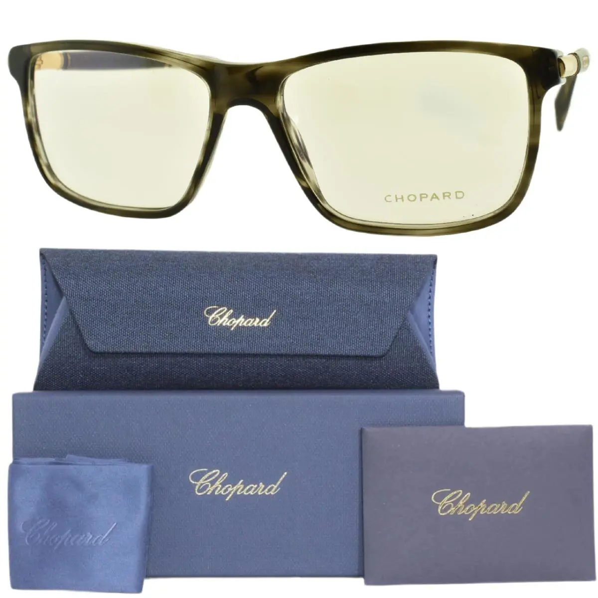 Chopard VCH240 01EX 55-16-145 Grey Marble Square Full Rim Carbon Fiber Frame - Frame: Gray Marble