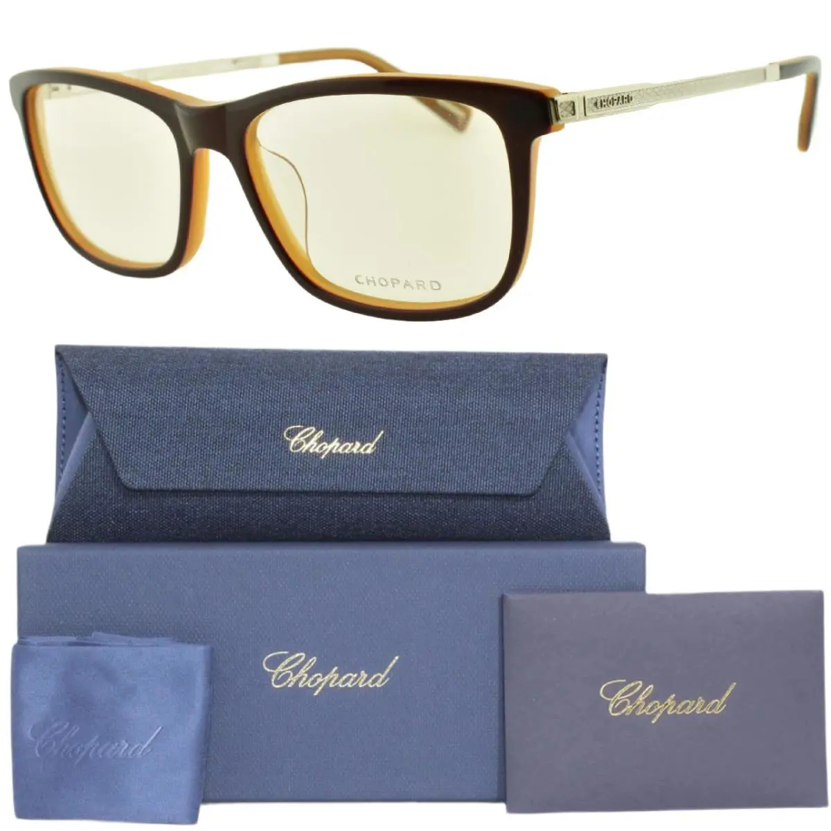 Chopard VCH202 0B29 55-17-145 Brown Recatngle Full Rim Unisex Optical Frame