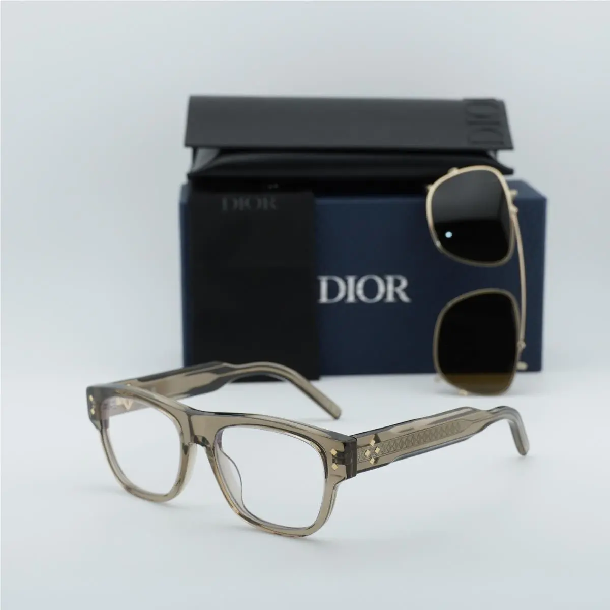 Dior CD Diamondo S10I 64BB Shiny Brown/clear Blue Light Block with Magnetic