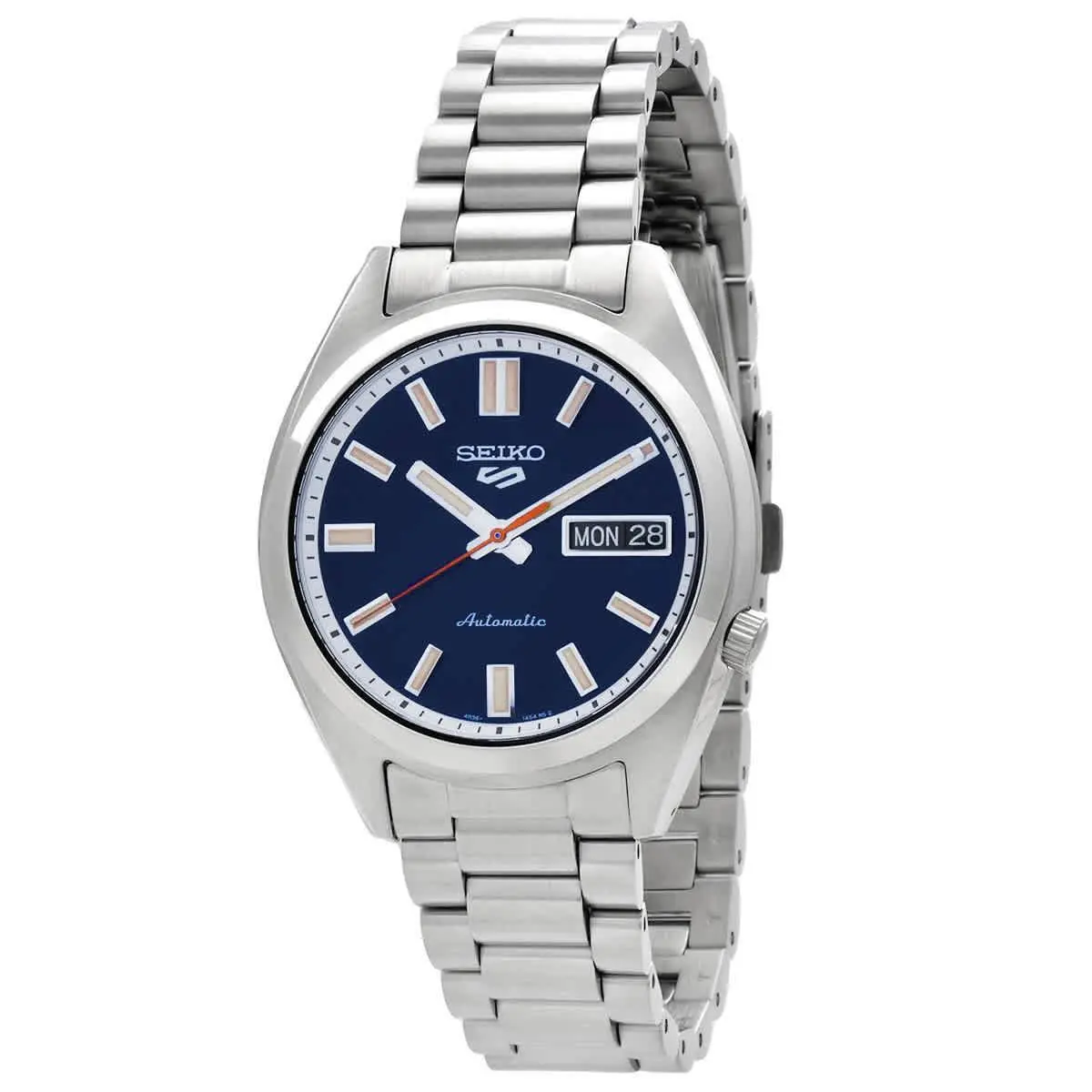 Seiko 5 Sports Snxs Automatic Navy Dial Men`s Watch SRPK87K1 - Dial: Navy, Band: Silver-tone, Bezel: Silver-tone