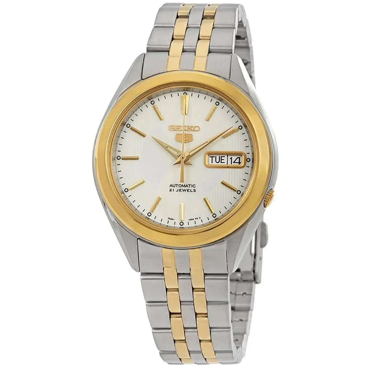 Seiko Men`s Watch Seiko 5 Automatic Two Tone Stainless Steel Bracelet SNKL24K1