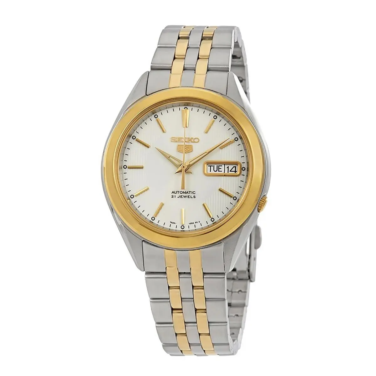 Seiko 5 Stainless Steel White Dial 21 Jewels Automatic SNKL24K1 30M Mens Watch